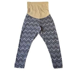 Motherhood Maternity Women Legging Size S Blue Cotton Nylon Geometric Secret Fit